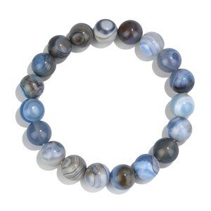 Natural Crystal Bead Stretch Bracelet Elegant Minimal Healing Stone Jewelry